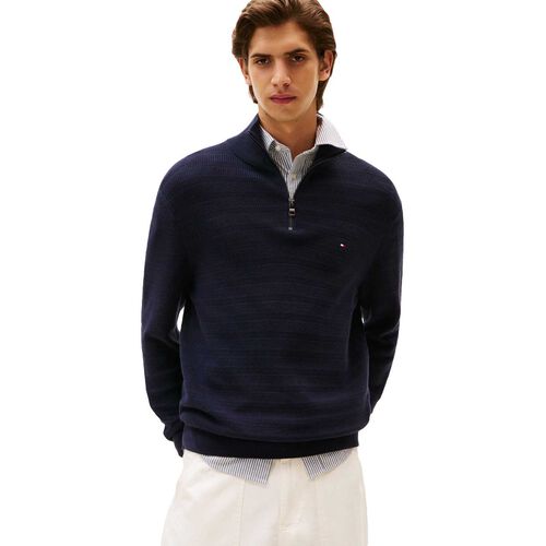 Tommy Hilfiger Stripe Structure Zip Mock